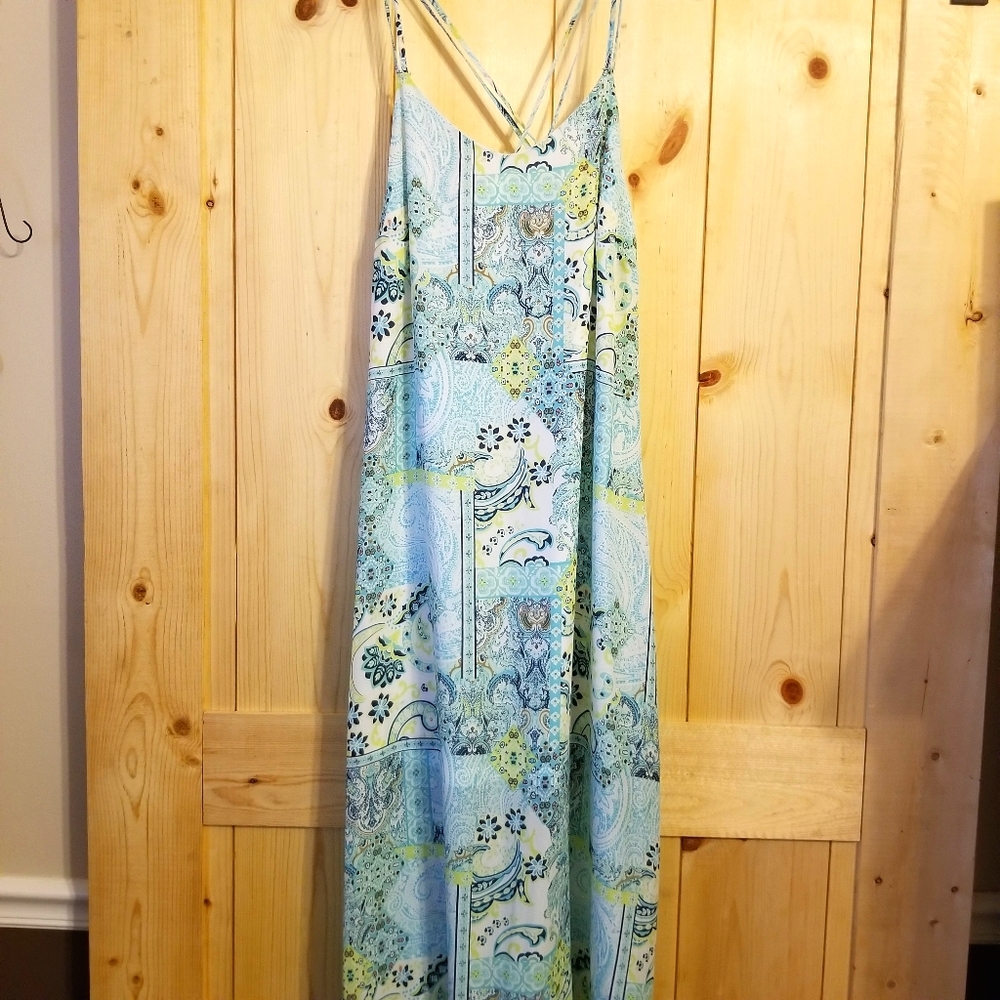 C Apparel Maxi Dress Ruffle Bottom Hem